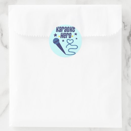 Karaoke Hero Runder Aufkleber (Tasche)