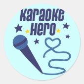 Karaoke Hero Runder Aufkleber (Vorderseite)
