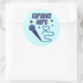 Karaoke Hero Runder Aufkleber (Tasche)