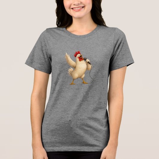 KARAOKE-HUHN Tri-Blend SHIRT (Vorderseite)