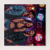 Karaoke in einer Bar Comic Puzzle (Horizontal)