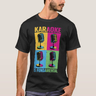 Karaoke ist eine bunte Mikrofonmusik m T-Shirt
