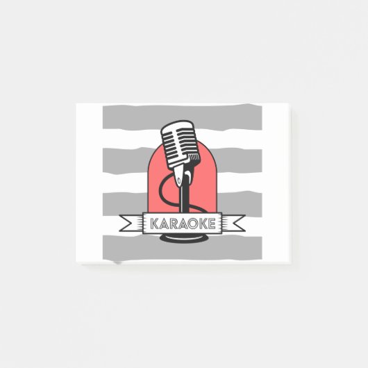 Karaoke King oder Queen Sängermusiker Post-it Klebezettel (Vorderseite)