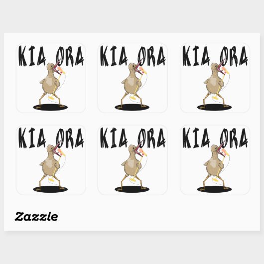 Karaoke Kiwi Quadratischer Aufkleber (Blatt)