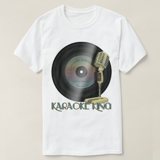 Karaoke-König Personalized Record T-Shirt (Design vorne)