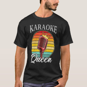 Karaoke-Königin Retro-Karaoke-Mikrofon-Musik-Sänge T-Shirt