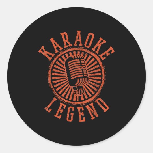 Karaoke Legend - Singing Microphone Party Singer G Runder Aufkleber (Vorderseite)
