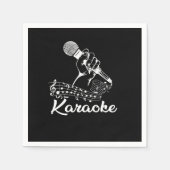 Karaoke Mic Musiknotens Mikrofon Gesangsgeschenk Serviette (Vorderseite)
