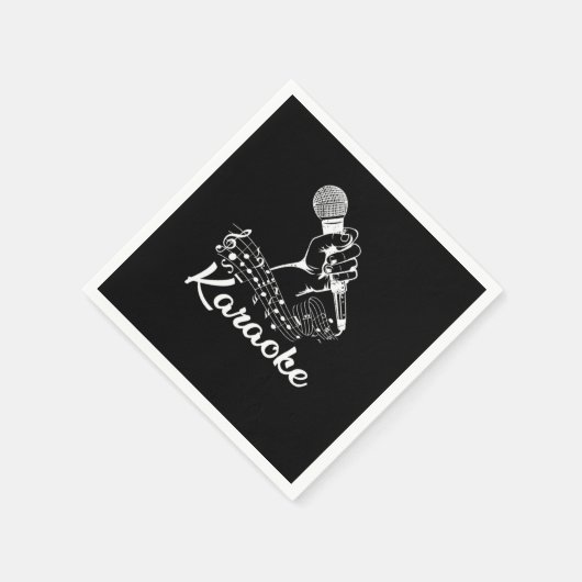 Karaoke Mic Musiknotens Mikrofon Gesangsgeschenk Serviette (Ecke)