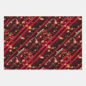 Karaoke Mikrofon Nigh Sterne roter Samtvorhang Geschenkpapier Set (Vorderseite 3)