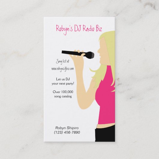 Karaoke Music DJ Service Business Card Visitenkarte (Vorderseite)