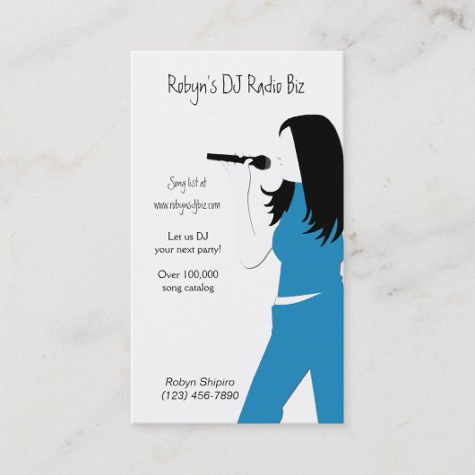 Karaoke Music DJ Service Business Card Visitenkarte (Vorderseite)