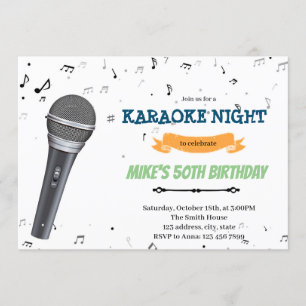 Karaoke-Nacht-Geburtstagseinladung Einladung