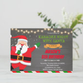 Karaoke-Nacht mit Weihnachtsthema Einladung (Stehend Vorderseite)