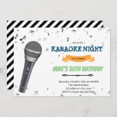 Karaoke-Nachtgeburtstag Einladung (Vorne/Hinten)