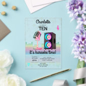 Karaoke Neon Glow Singing Music Party Birthday Acryleinladungen (In Situ (Hochzeit))