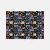 Karaoke Neon Glow Singing Music Party Fleecedecke (Vorderseite (Horizontal))