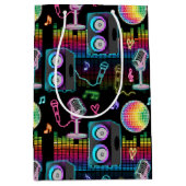 Karaoke Neon Glow Singing Music Party Mittlere Geschenktüte (Vorderseite)