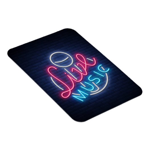 Karaoke Neon Lighting Kurved Word Art Text Magnet (Rechte Seite)