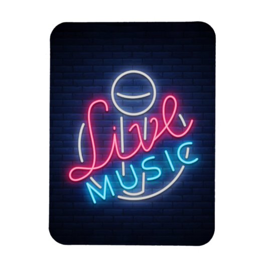 Karaoke Neon Lighting Kurved Word Art Text Magnet (Vertikal)