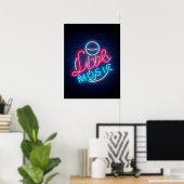 Karaoke Neon Lighting Kurved Word Art Text Poster (Heimbüro)