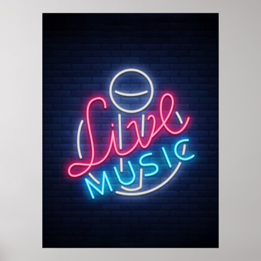 Karaoke Neon Lighting Kurved Word Art Text Poster (Vorne)