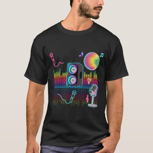 Karaoke Neon-Sing-Musik-Party T-Shirt (Vorderseite)