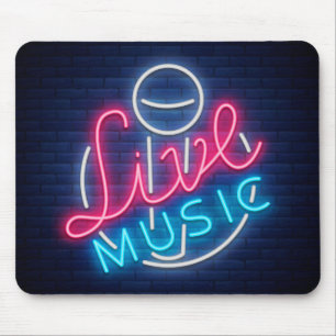 Karaoke Neonbeleuchtung gebogenes Wort Kunst Wort Mousepad
