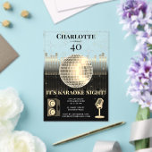 Karaoke Night Black Gold 40th Disco Birthday Party Acryleinladungen (In Situ (Hochzeit))