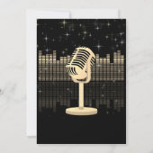 Karaoke Night Black Gold 50th Disco Birthday Party Einladung (Rückseite)