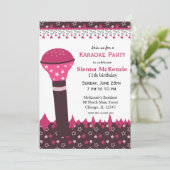 Karaoke Nights Einladung (Stehend Vorderseite)