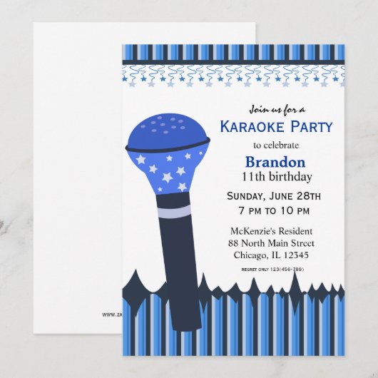 Karaoke Nights Einladung (Vorne/Hinten)