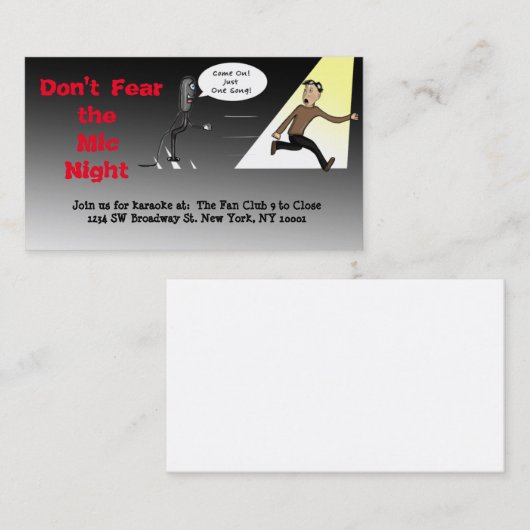Karaoke/Open Mic Business Cards Visitenkarte (Vorne/Hinten)