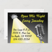 Karaoke/Open Mic Night Postkarte (Vorne/Hinten)