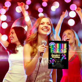 Karaoke Party Birthday Einladung