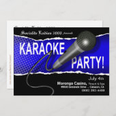 Karaoke-Party Einladung (Vorne/Hinten)