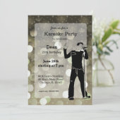 Karaoke Party Einladung (Stehend Vorderseite)