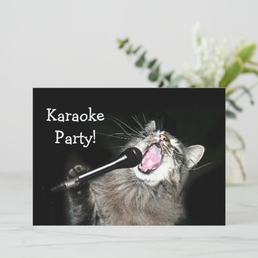 Karaoke-Party Einladung (Stehend Vorderseite)