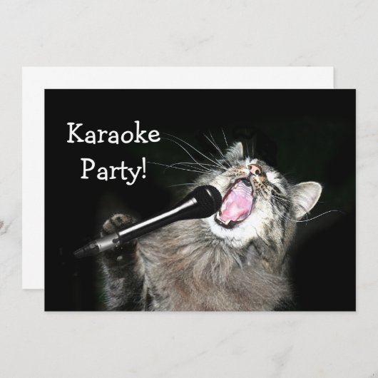 Karaoke-Party Einladung (Vorne/Hinten)