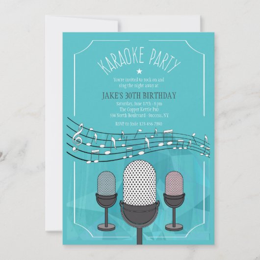 Karaoke-Party Einladung (Vorderseite)