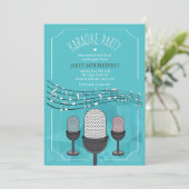 Karaoke-Party Einladung (Stehend Vorderseite)