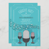 Karaoke-Party Einladung (Vorne/Hinten)