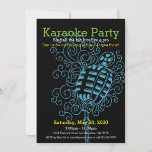 Karaoke Party Einladung Grill Icon
