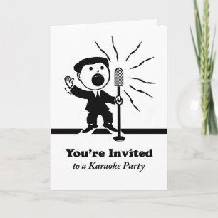 Karaoke-Party-Einladung, Vintage-Sänger am Mikrofo Einladung