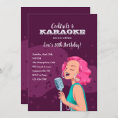 Karaoke-Party Einladungen (Vorne/Hinten)