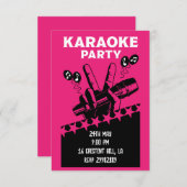 Karaoke Party Invite Einladung (Vorne/Hinten)