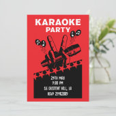 Karaoke Party Invite Einladung (Stehend Vorderseite)