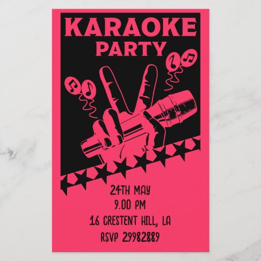 Karaoke Party Invite Flyer (Vorne)