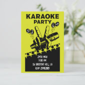 Karaoke Party Invite RSVP Karte (Stehend Vorderseite)