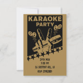 Karaoke Party Invite RSVP Karte (Vorderseite)